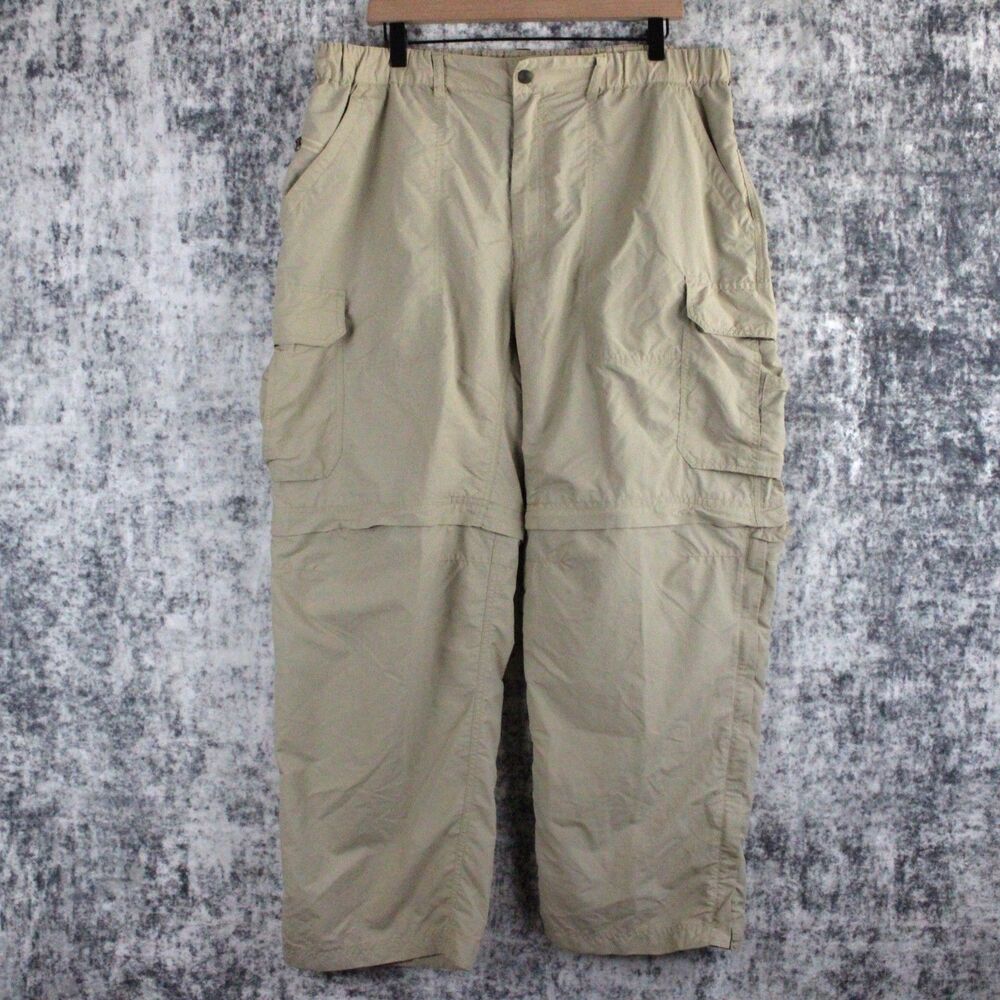 REI Convertible Cargo Pants Mens Size XL 28L Inseam Beige Hiking Zip Off Shorts